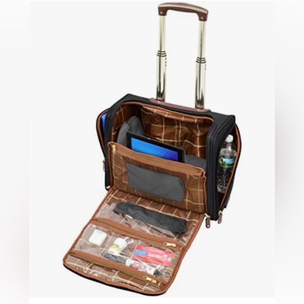 London fog Black and Beige carry on Travel Tote Bag